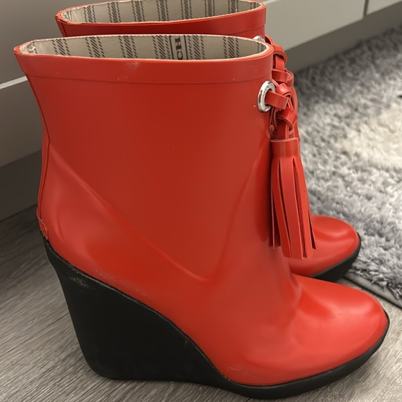 Red Coach Rain Boots - Picture 3 of 9